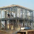 Chantier de construction d'une maison ossature metallique